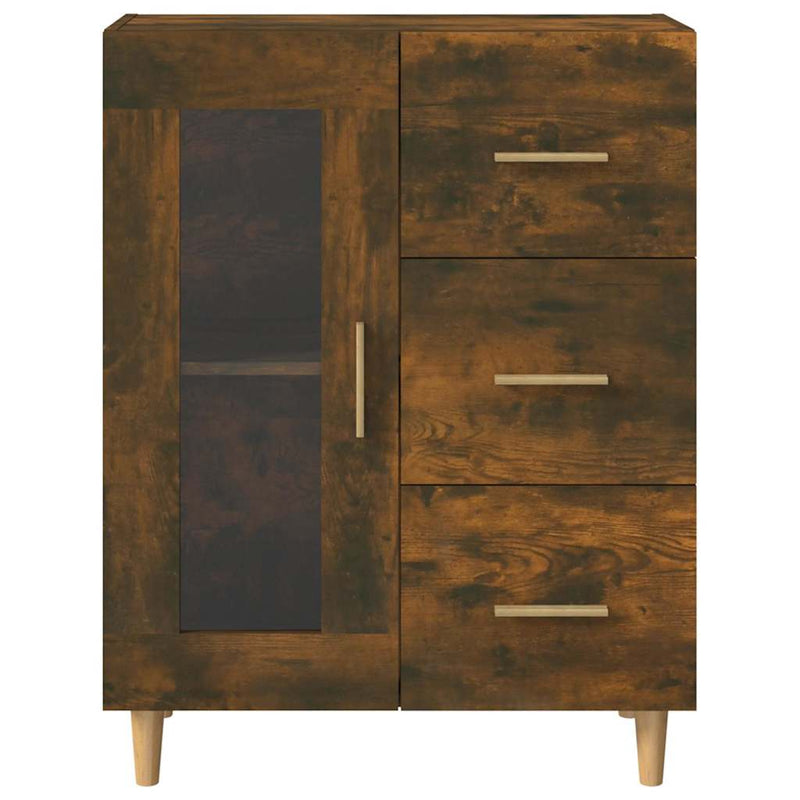 Dulap, stejar fumuriu, 69,5x34x90 cm, lemn compozit
