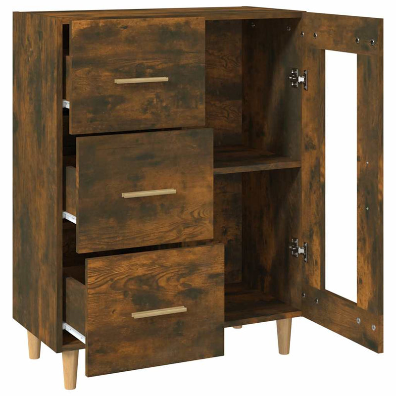 Dulap, stejar fumuriu, 69,5x34x90 cm, lemn compozit
