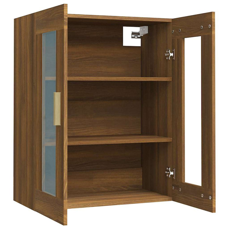 Dulap de perete suspendat, stejar maro, 69,5x34x90 cm
