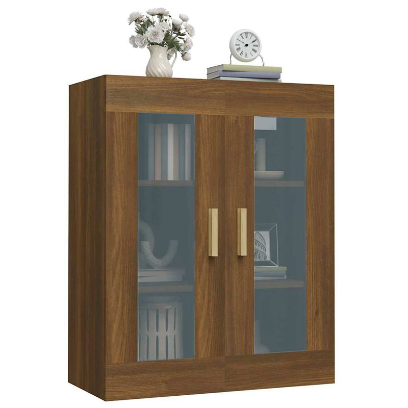 Dulap de perete suspendat, stejar maro, 69,5x34x90 cm