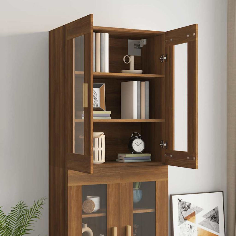 Dulap de perete suspendat, stejar maro, 69,5x34x90 cm