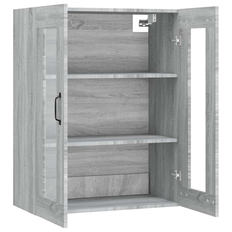 Dulap de perete suspendat, gri sonoma, 69,5x34x90 cm