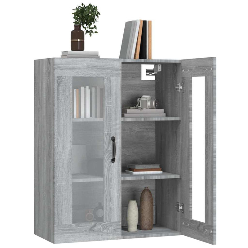 Dulap de perete suspendat, gri sonoma, 69,5x34x90 cm