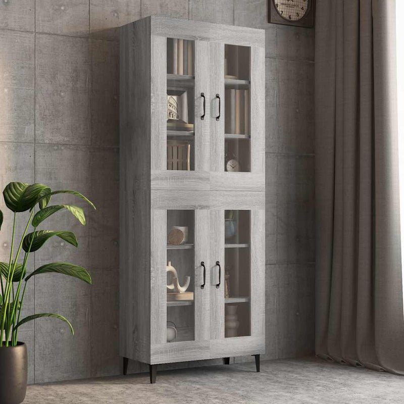 Dulap de perete suspendat, gri sonoma, 69,5x34x90 cm