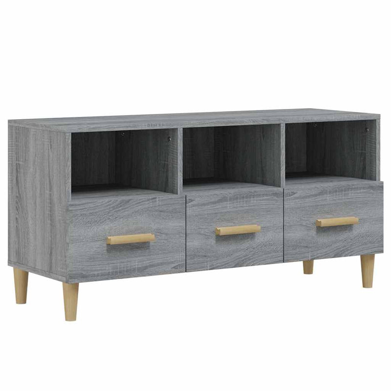 Comodă TV, gri sonoma, 102x36x50 cm, lemn compozit