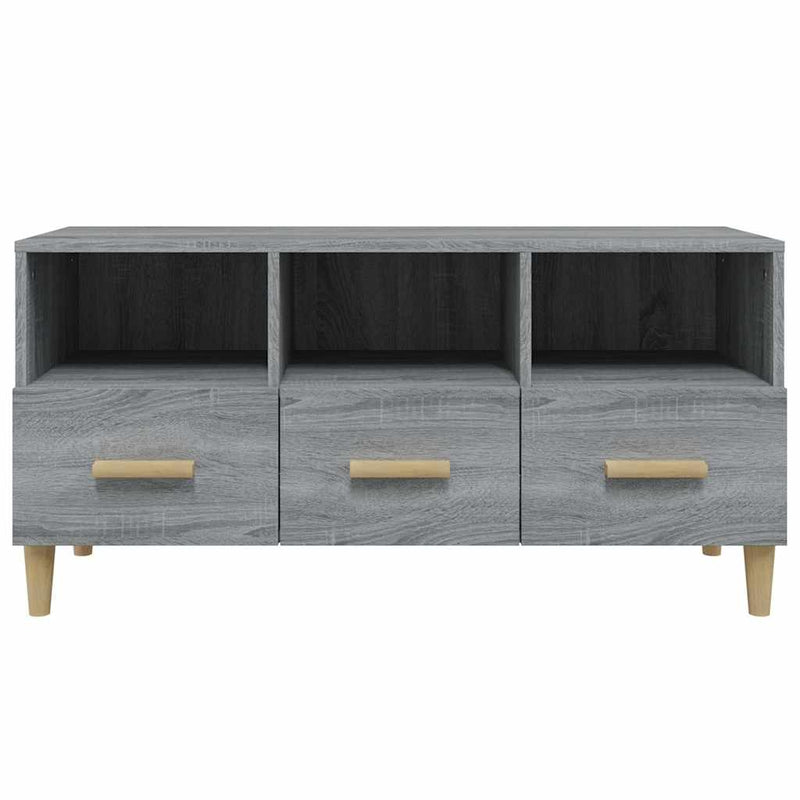 Comodă TV, gri sonoma, 102x36x50 cm, lemn compozit