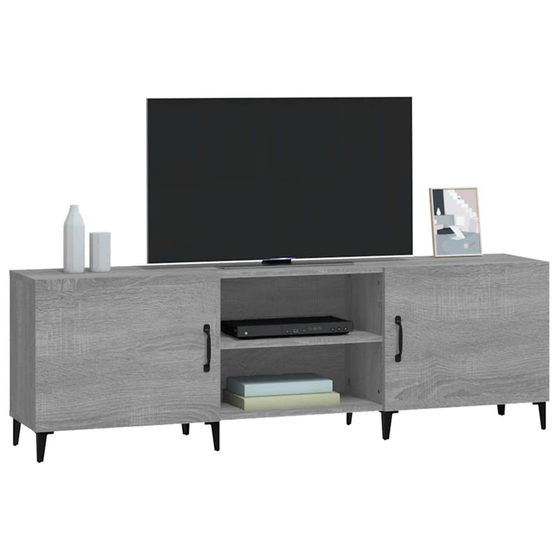 Comodă TV, gri sonoma, 150x30x50 cm, lemn compozit