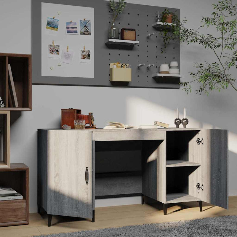 Birou, gri sonoma, 140x50x75 cm, lemn compozit