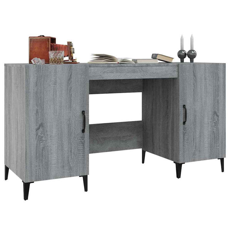 Birou, gri sonoma, 140x50x75 cm, lemn compozit
