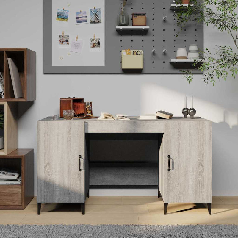 Birou, gri sonoma, 140x50x75 cm, lemn compozit