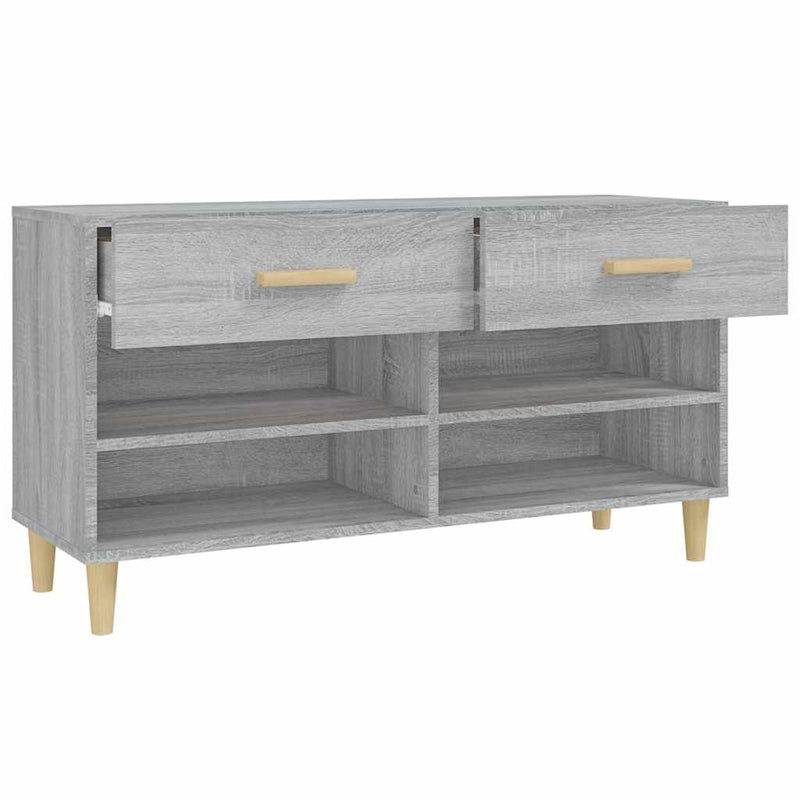 Pantofar, gri sonoma, 102x35x55 cm, lemn compozit