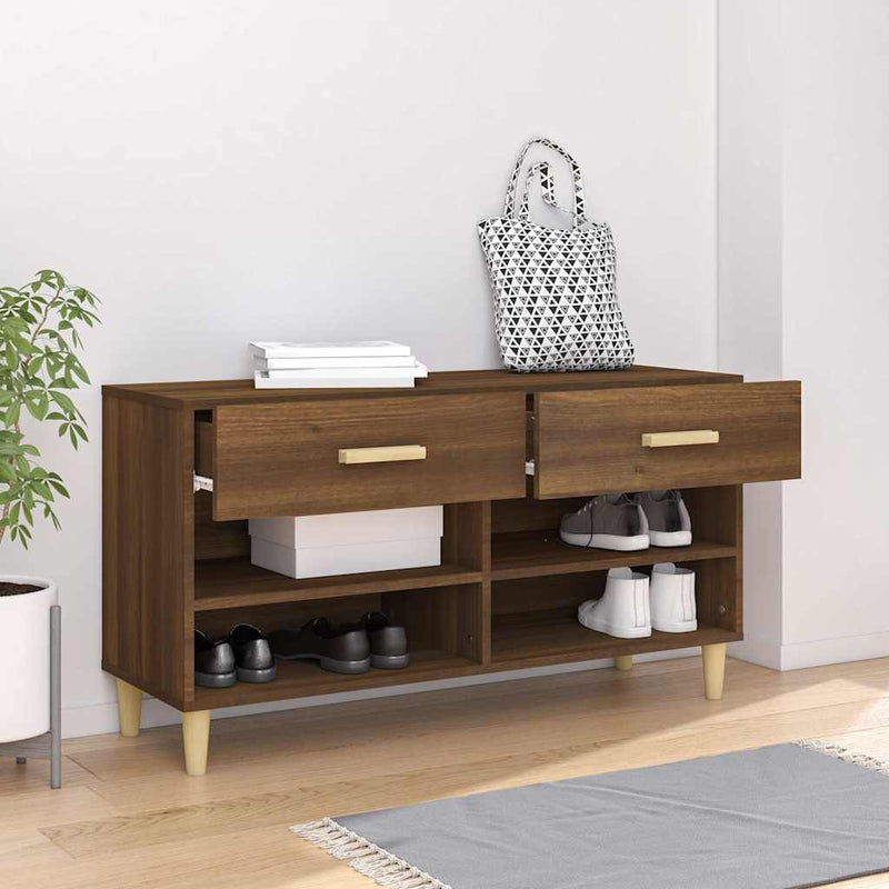 Pantofar, stejar maro, 102x35x55 cm, lemn compozit