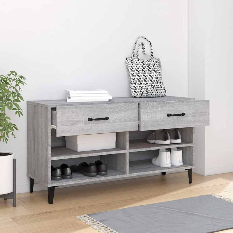 Pantofar, gri sonoma, 102x35x55 cm, lemn compozit