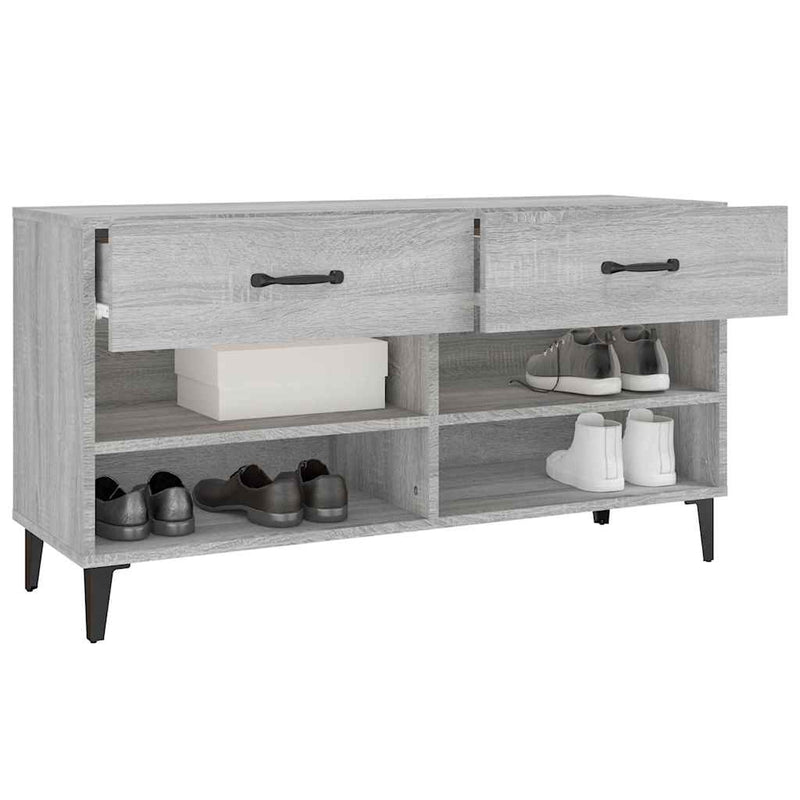 Pantofar, gri sonoma, 102x35x55 cm, lemn compozit