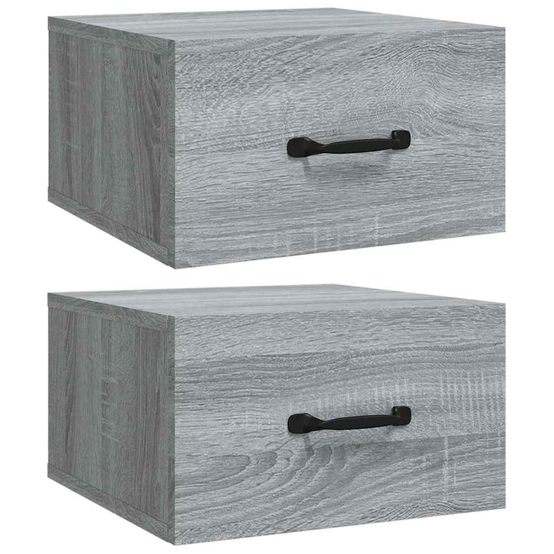 Noptiere de perete, 2 buc., sonoma gri, 35x35x20 cm
