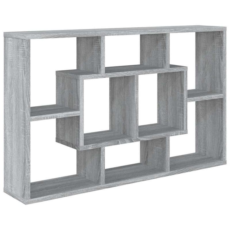 Raft de perete, sonoma gri, 85x16x52,5 cm, lemn compozit