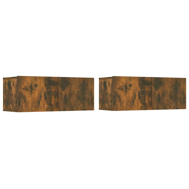 Comode TV, 2 buc., stejar afumat, 80x30x30 cm lemn prelucrat