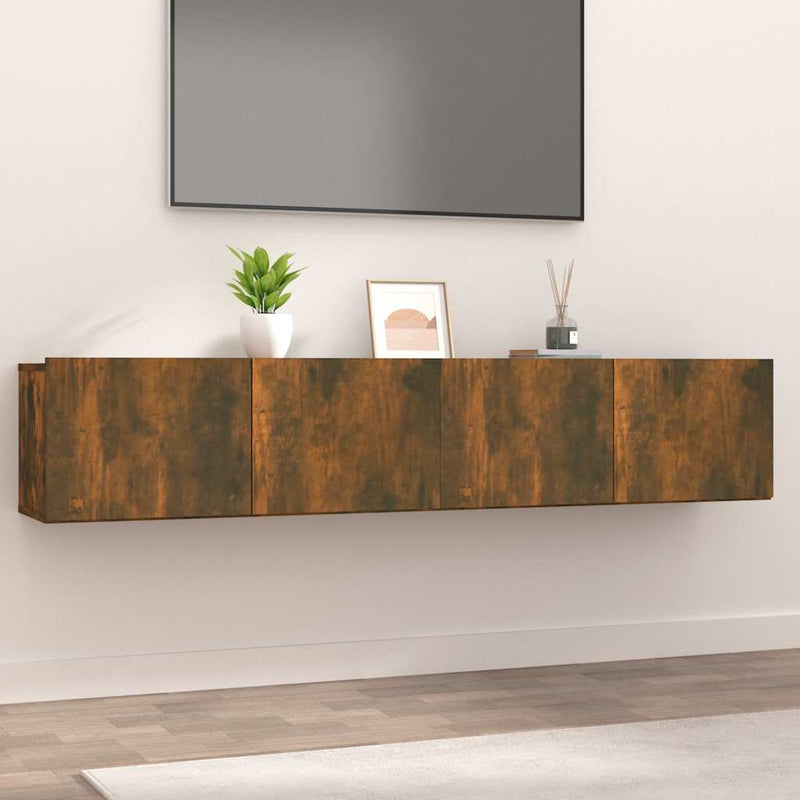 Comode TV, 2 buc., stejar afumat, 80x30x30 cm lemn prelucrat