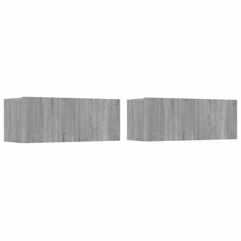 Comode TV, 2 buc., gri sonoma, 80x30x30 cm, lemn prelucrat