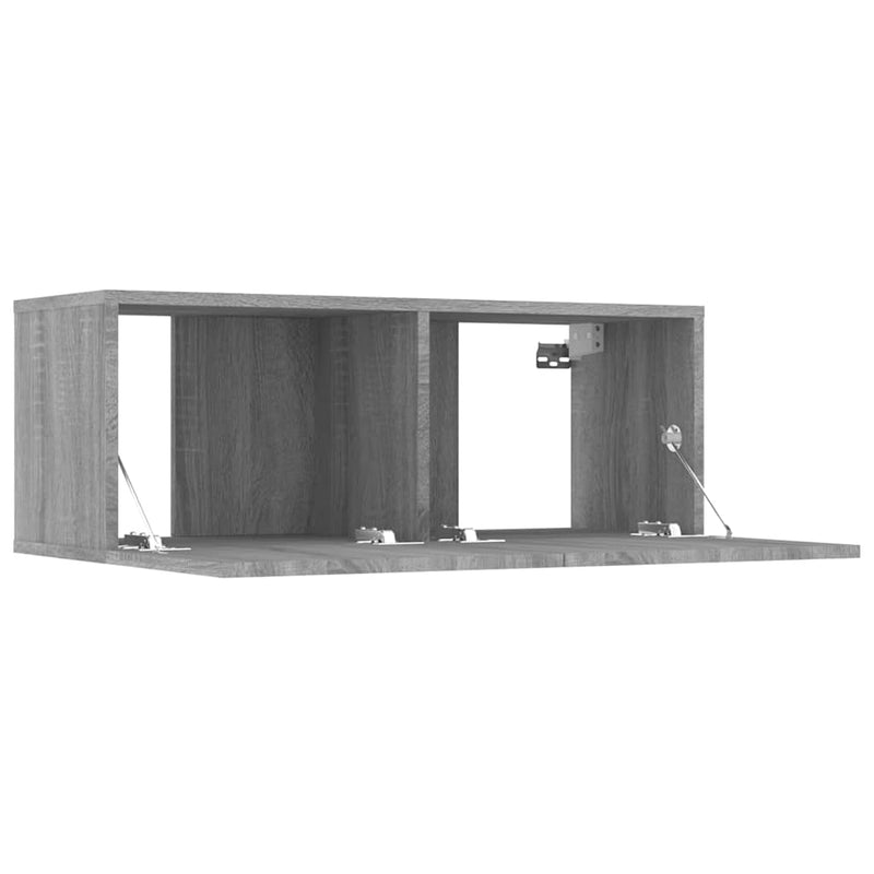 Comode TV, 2 buc., gri sonoma, 80x30x30 cm, lemn prelucrat