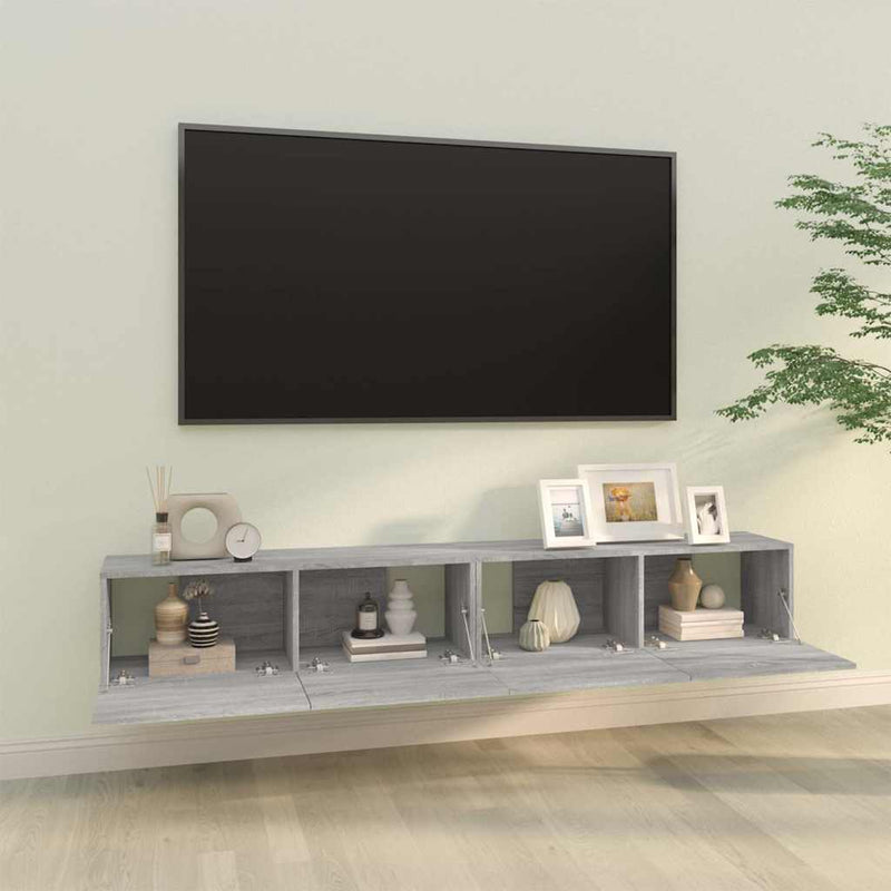 Comode TV, 2 buc., gri sonoma, 100x30x30 cm, lemn prelucrat