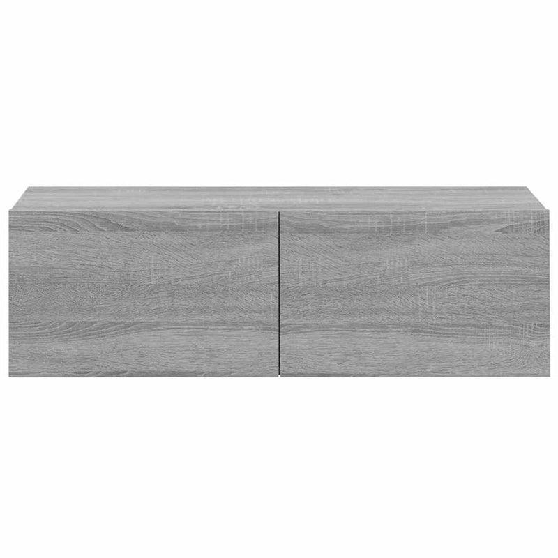 Comode TV, 2 buc., gri sonoma, 100x30x30 cm, lemn prelucrat