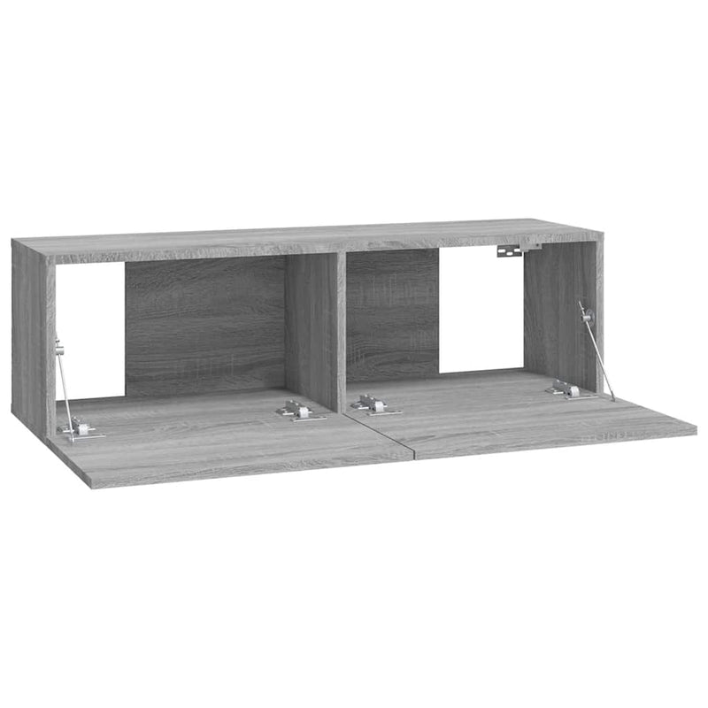 Comode TV, 2 buc., gri sonoma, 100x30x30 cm, lemn prelucrat