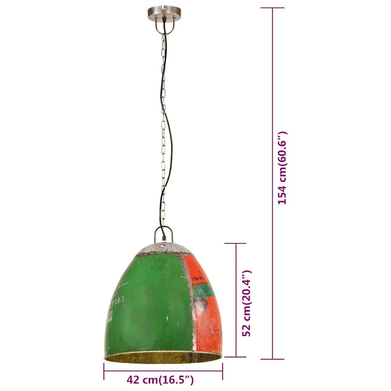 Lustră suspendată industrială 25 W multicolor 42 cm E27 rotund