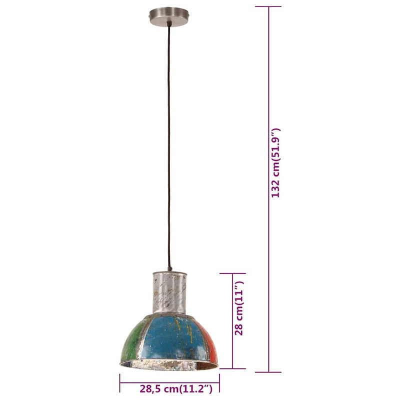 Lustră suspendată industrială 25W multicolor 28,5 cm E27 rotund