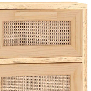 Servantă, maro, 60x30x75 cm, lemn masiv pin și ratan natural