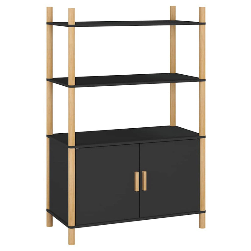 Dulap înalt, negru, 80x40x121 cm, lemn prelucrat