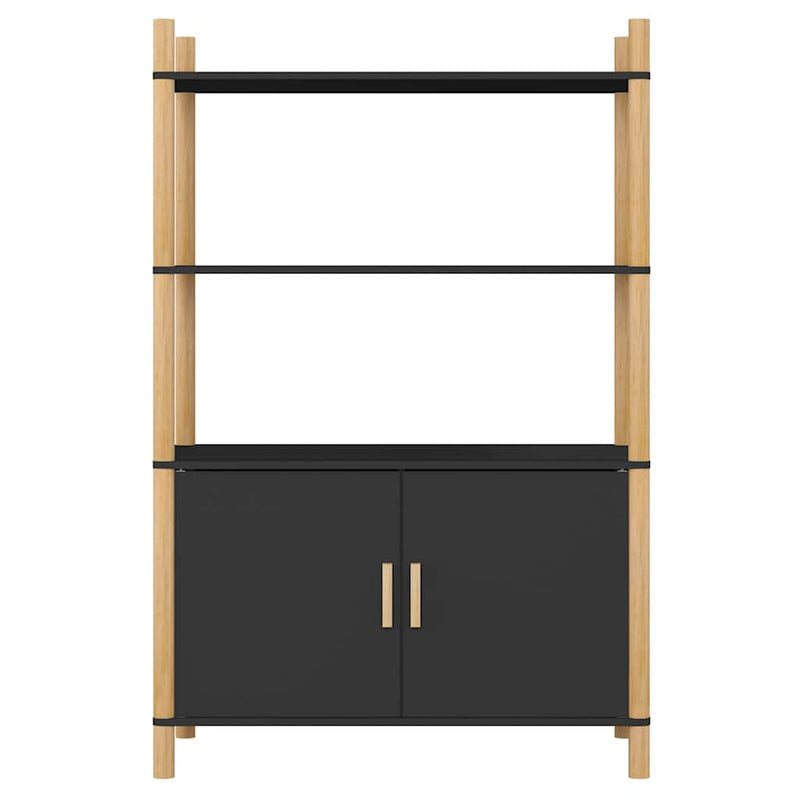 Dulap înalt, negru, 80x40x121 cm, lemn prelucrat