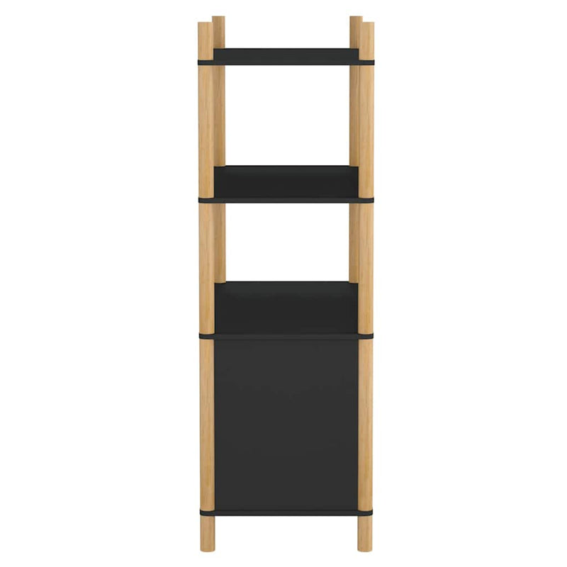 Dulap înalt, negru, 80x40x121 cm, lemn prelucrat