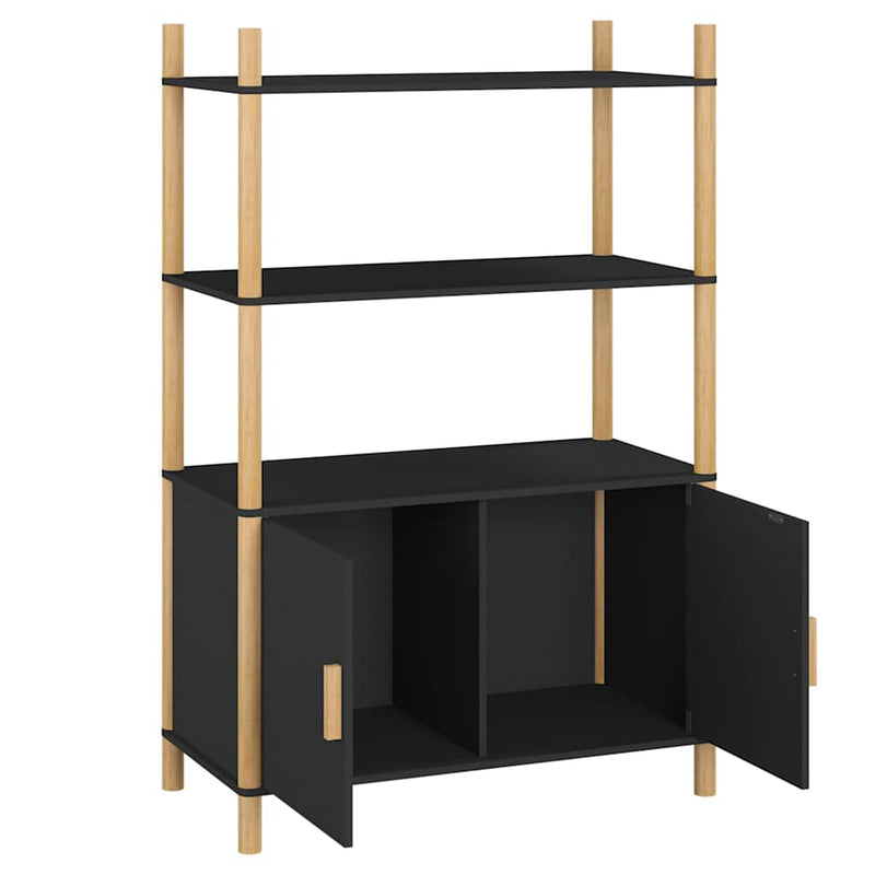 Dulap înalt, negru, 80x40x121 cm, lemn prelucrat