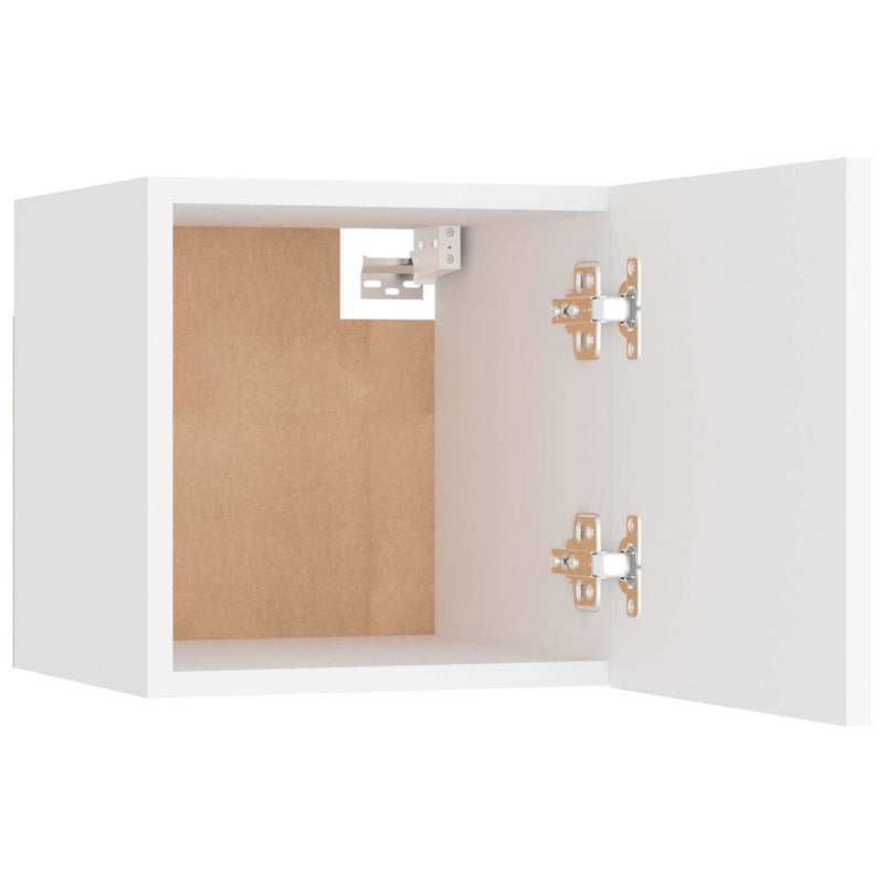 Set dulap TV, 8 piese, alb, lemn prelucrat