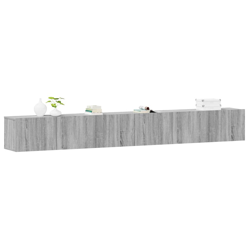 Set dulap TV, 3 piese, gri sonoma, lemn prelucrat