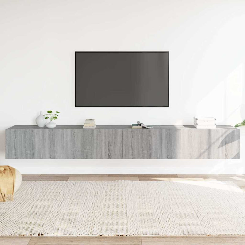 Set dulap TV, 3 piese, gri sonoma, lemn prelucrat