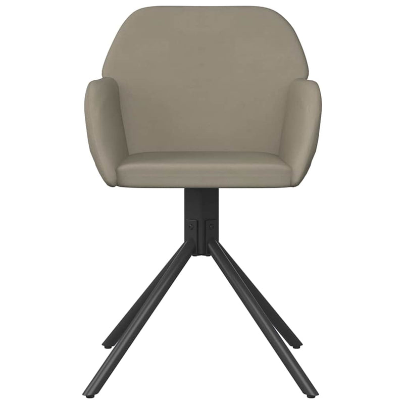 Scaune rotative de bucătărie, 2 buc., gri deschis, catifea