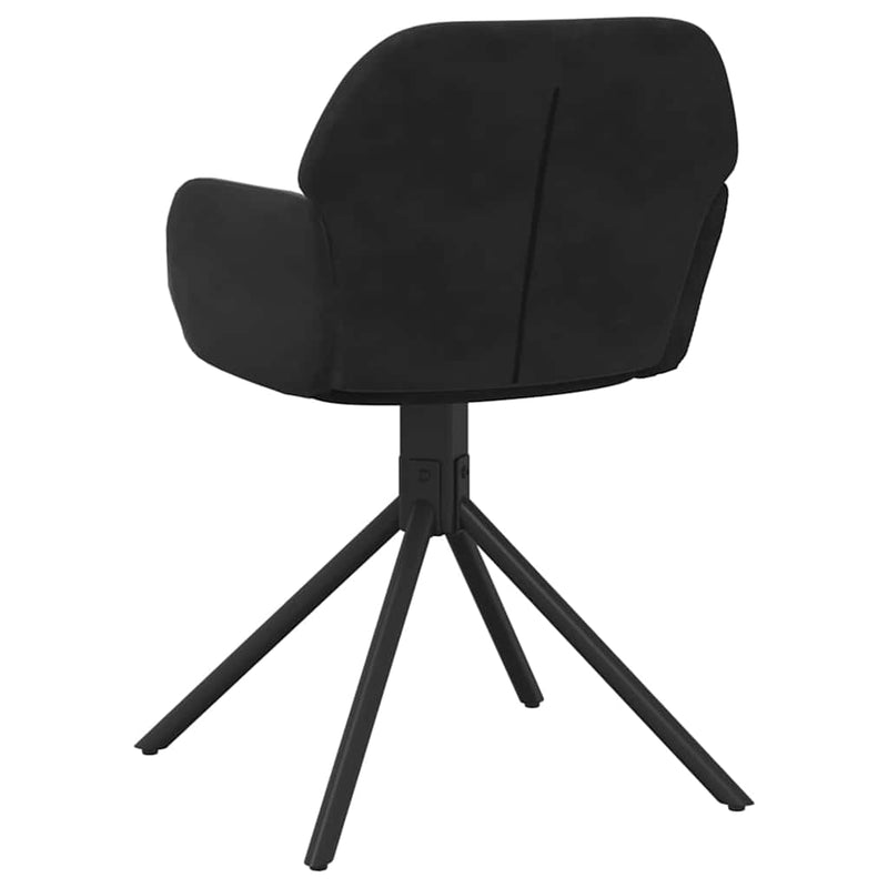 Scaune de bucătărie pivotante, 2 buc., negru, catifea