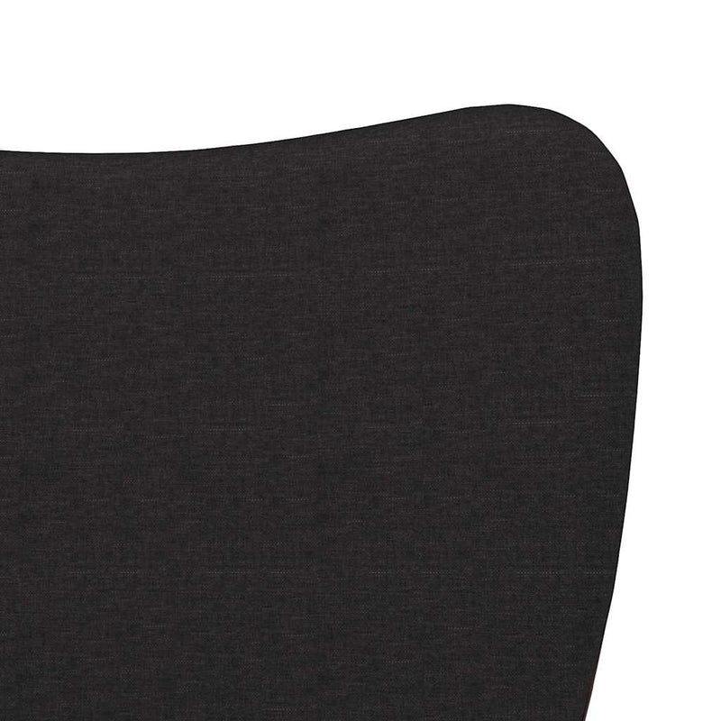 Scaune de bucătărie, 2 buc., negru, textil și piele ecologică