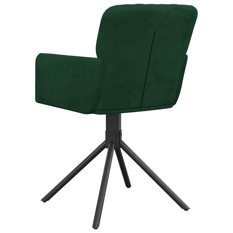 Scaune de bucătărie pivotante, 2 buc., verde închis, catifea