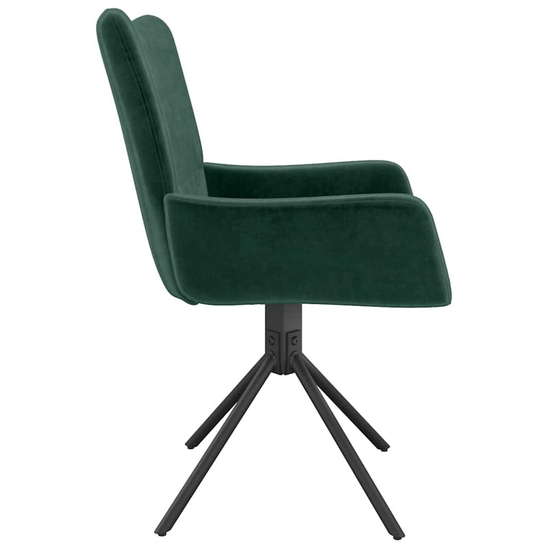 Scaune de bucătărie pivotante, 2 buc., verde închis, catifea