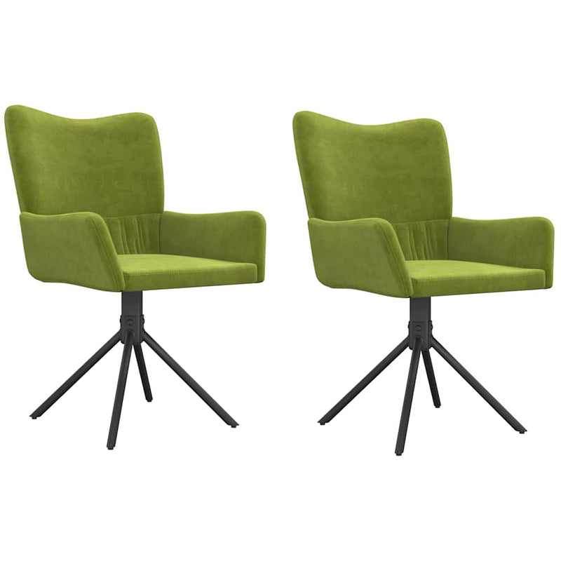 Scaune de bucătărie pivotante, 2 buc., verde deschis, catifea