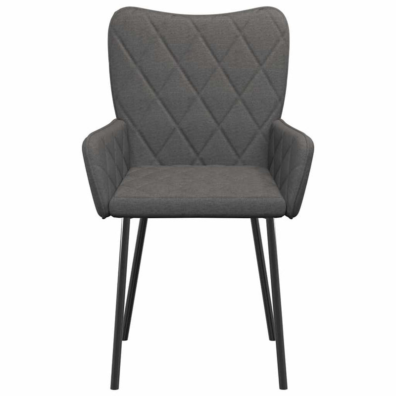 Scaune de bucătărie, 2 buc., gri închis, material textil