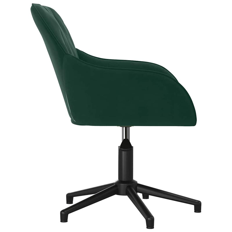Scaun de birou pivotant, verde închis, catifea