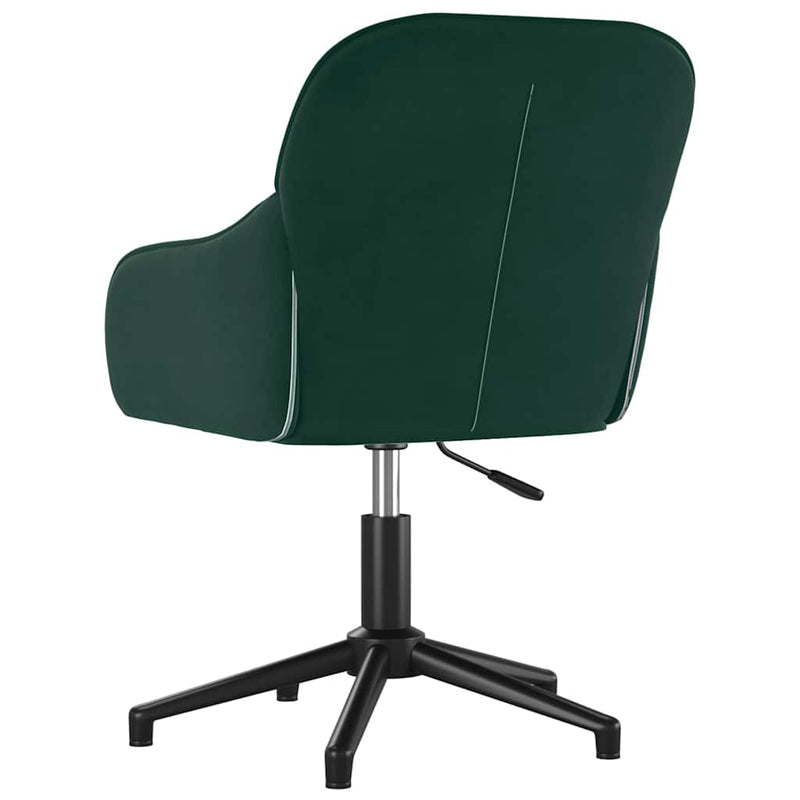 Scaun de birou pivotant, verde închis, catifea