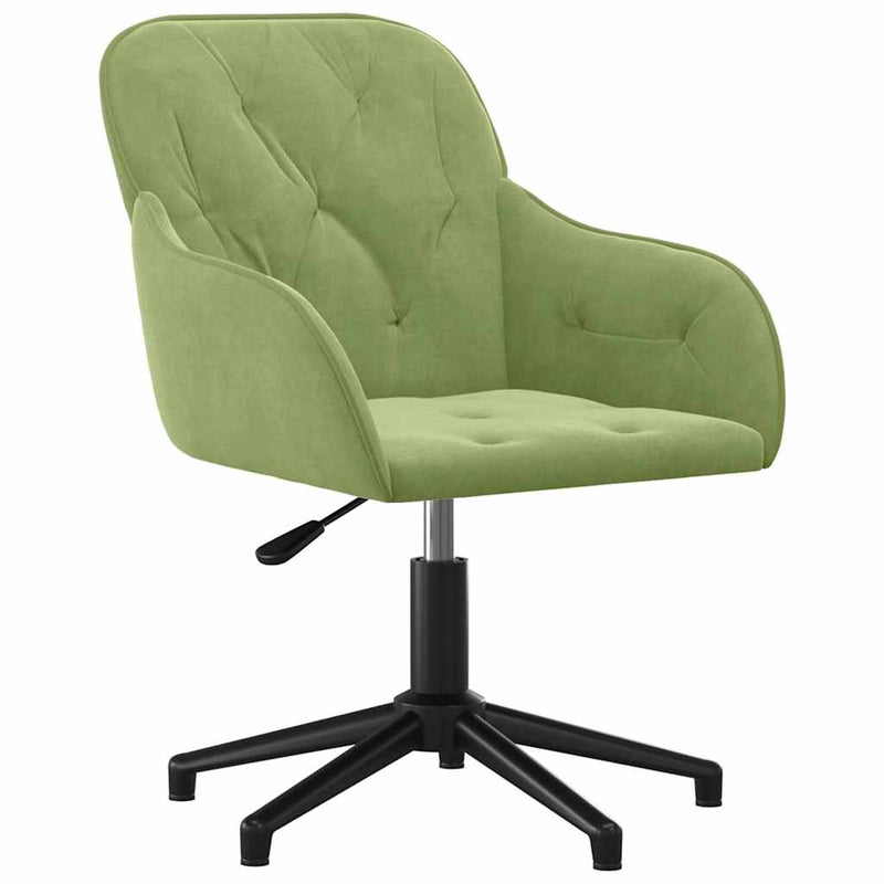 Scaun de birou pivotant, verde deschis, catifea