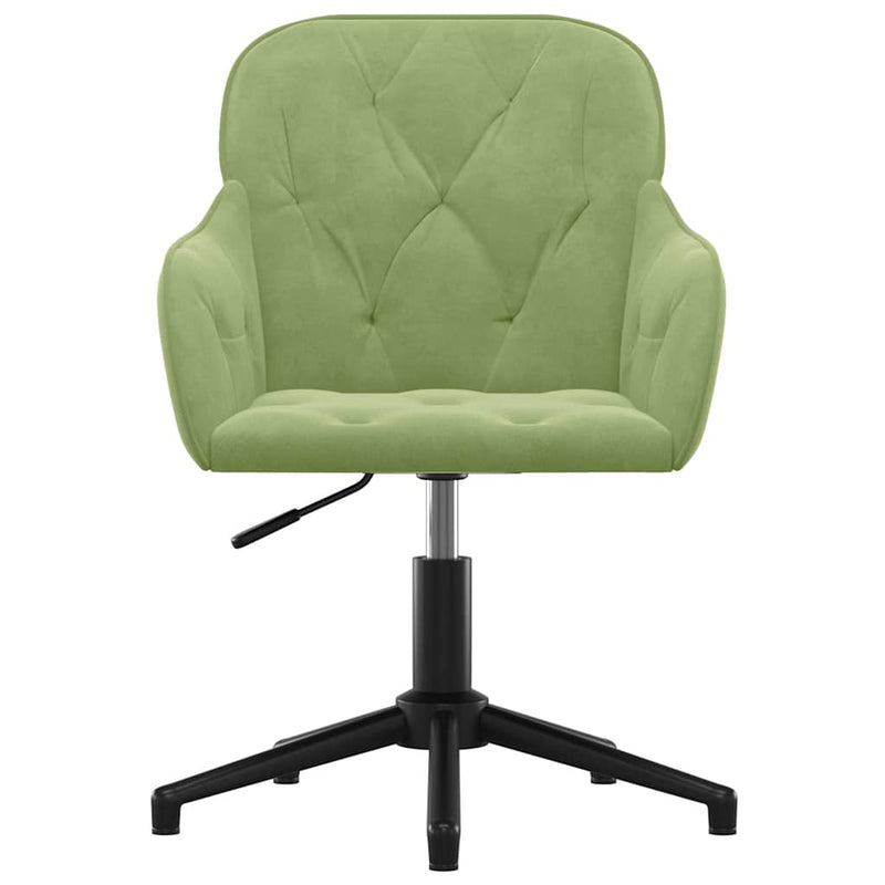 Scaun de birou pivotant, verde deschis, catifea