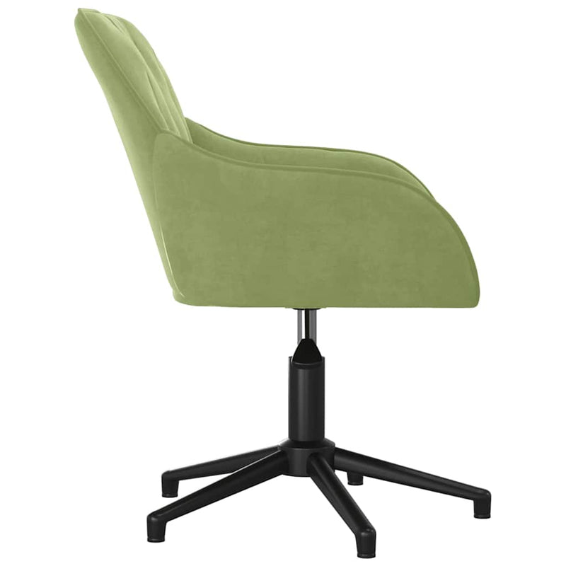 Scaun de birou pivotant, verde deschis, catifea