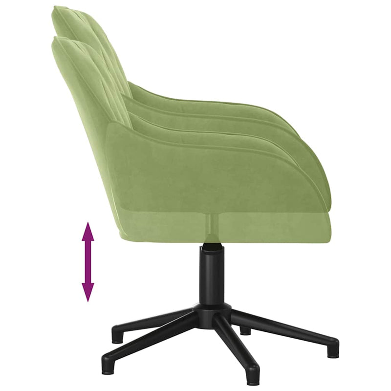 Scaun de birou pivotant, verde deschis, catifea